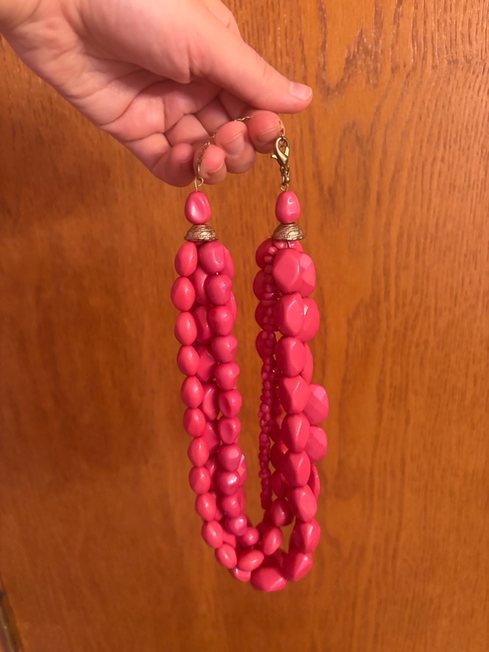 Pink Multi-Strand Beaded Necklace - Women's Jewelry